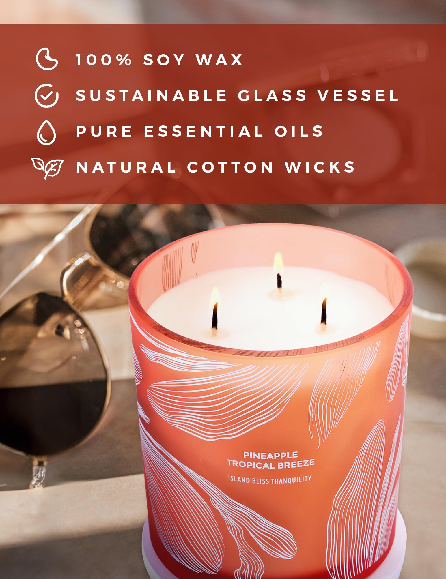 Reusable orange jar after candle is finished