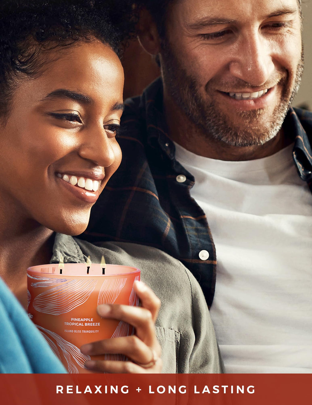 Glass jar with wood lid and Pineapple Tropical Breeze label