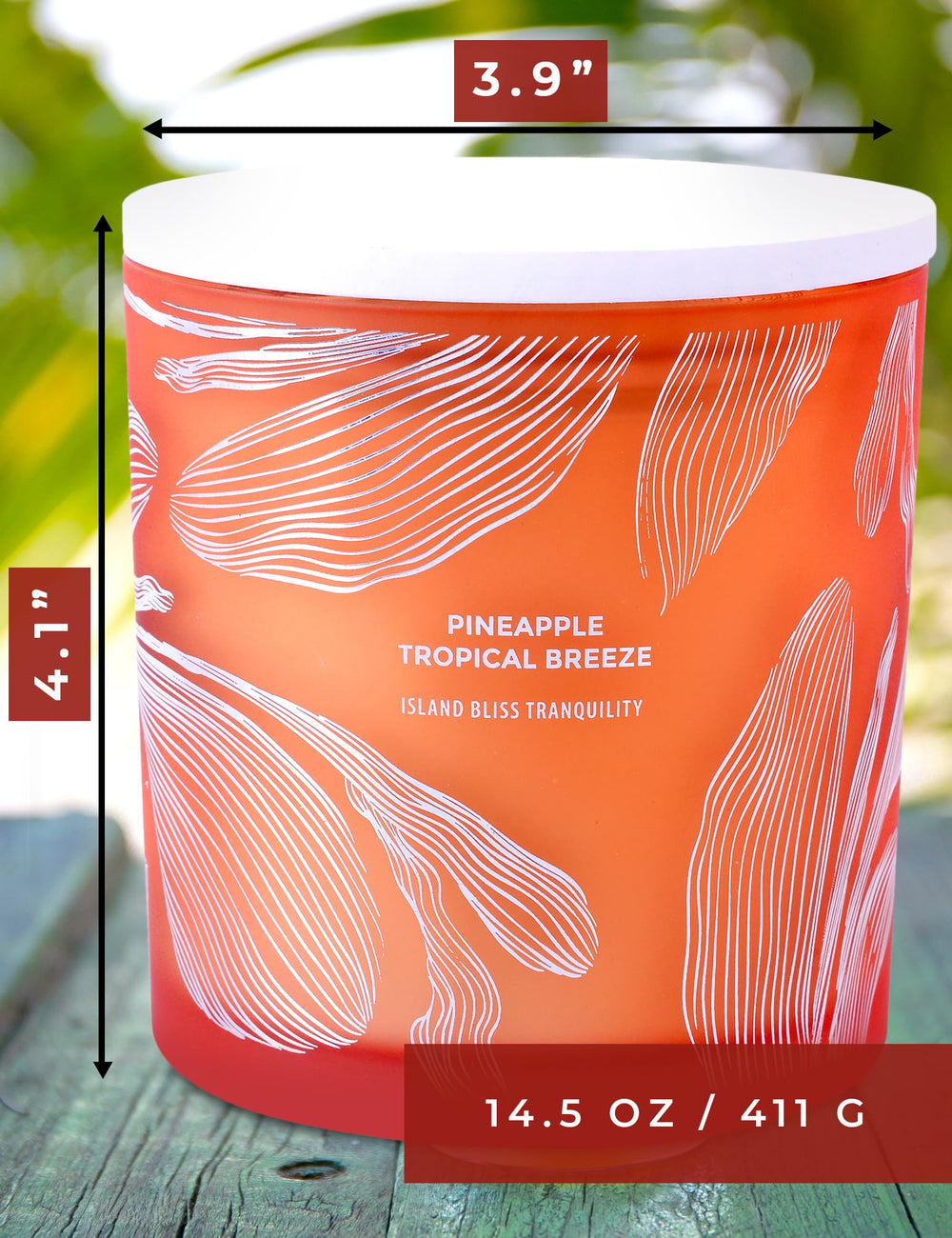 Close-up of Pineapple Tropical Breeze label details