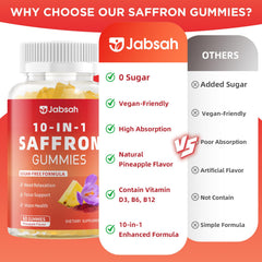 Pineapple-flavored vegan saffron gummies