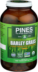 Pines Barley Grass 1,400 tablets bottle close-up