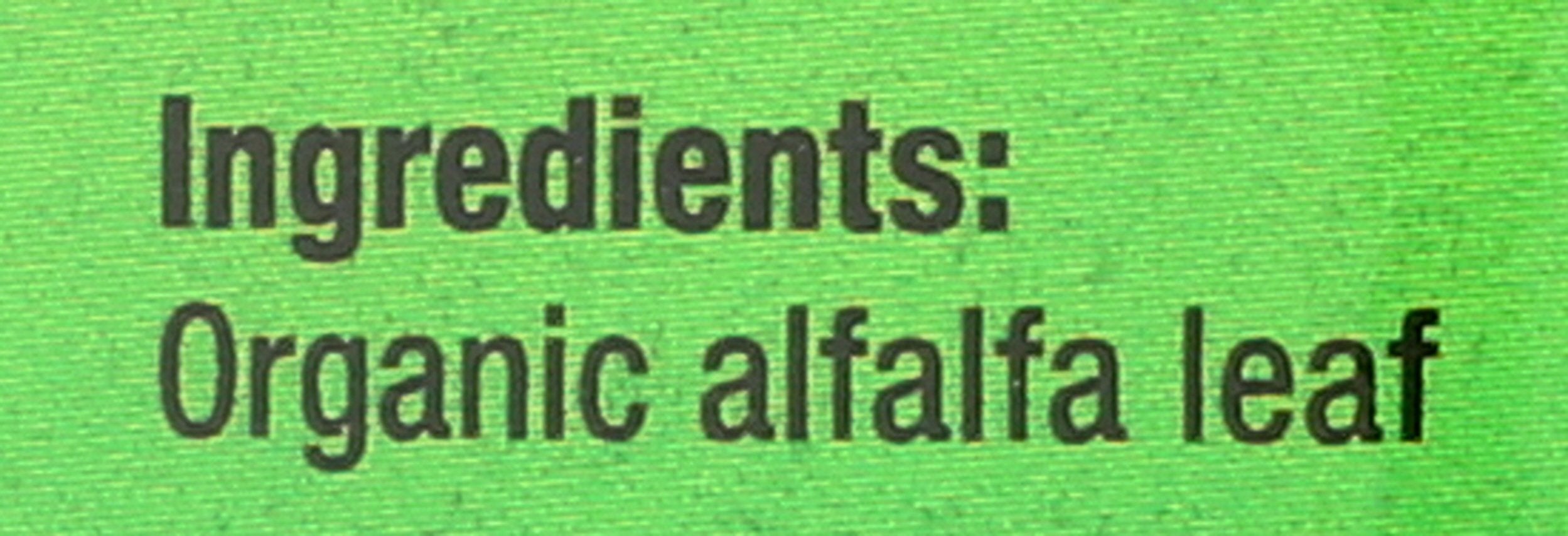 Serving size: 1-1/4 teaspoon of alfalfa powder