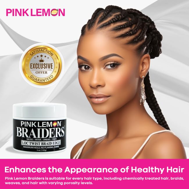 PINK LEMON Braiding Gel nozzle close-up for smooth application