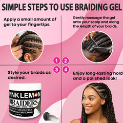PINK LEMON Braiding Gel glow adds high shine to finished looks