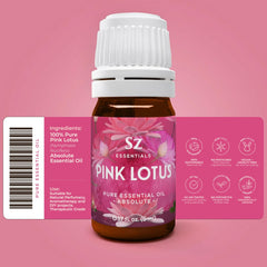 Pink Lotus Absolute essential oil label on bottle