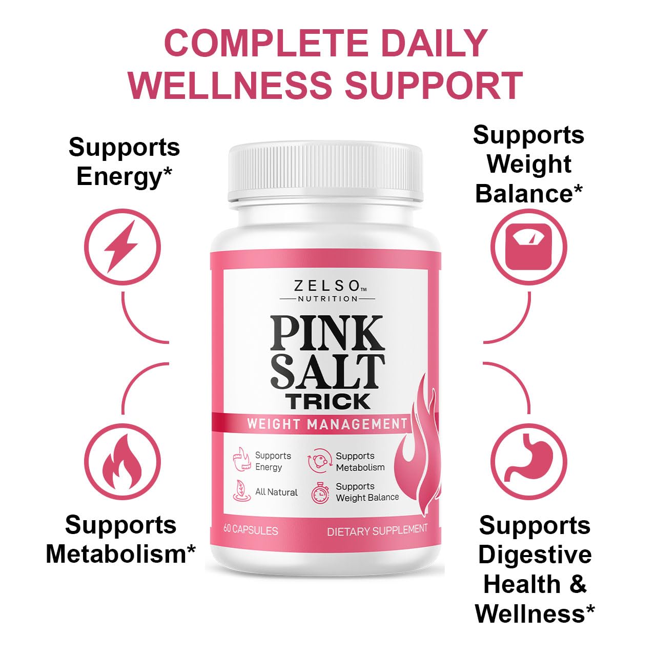 Close-up view of Pink Salt Trick Capsules