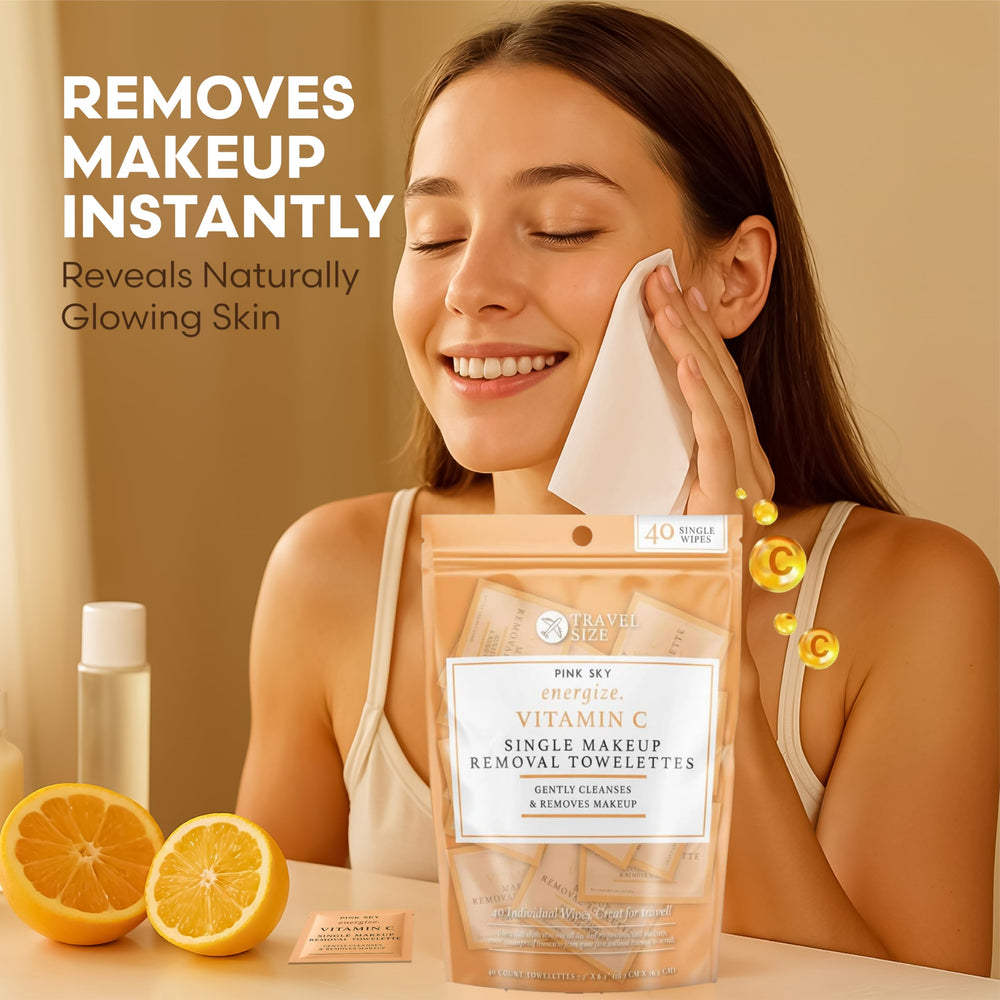 Pink Sky wipes removing waterproof makeup with ease