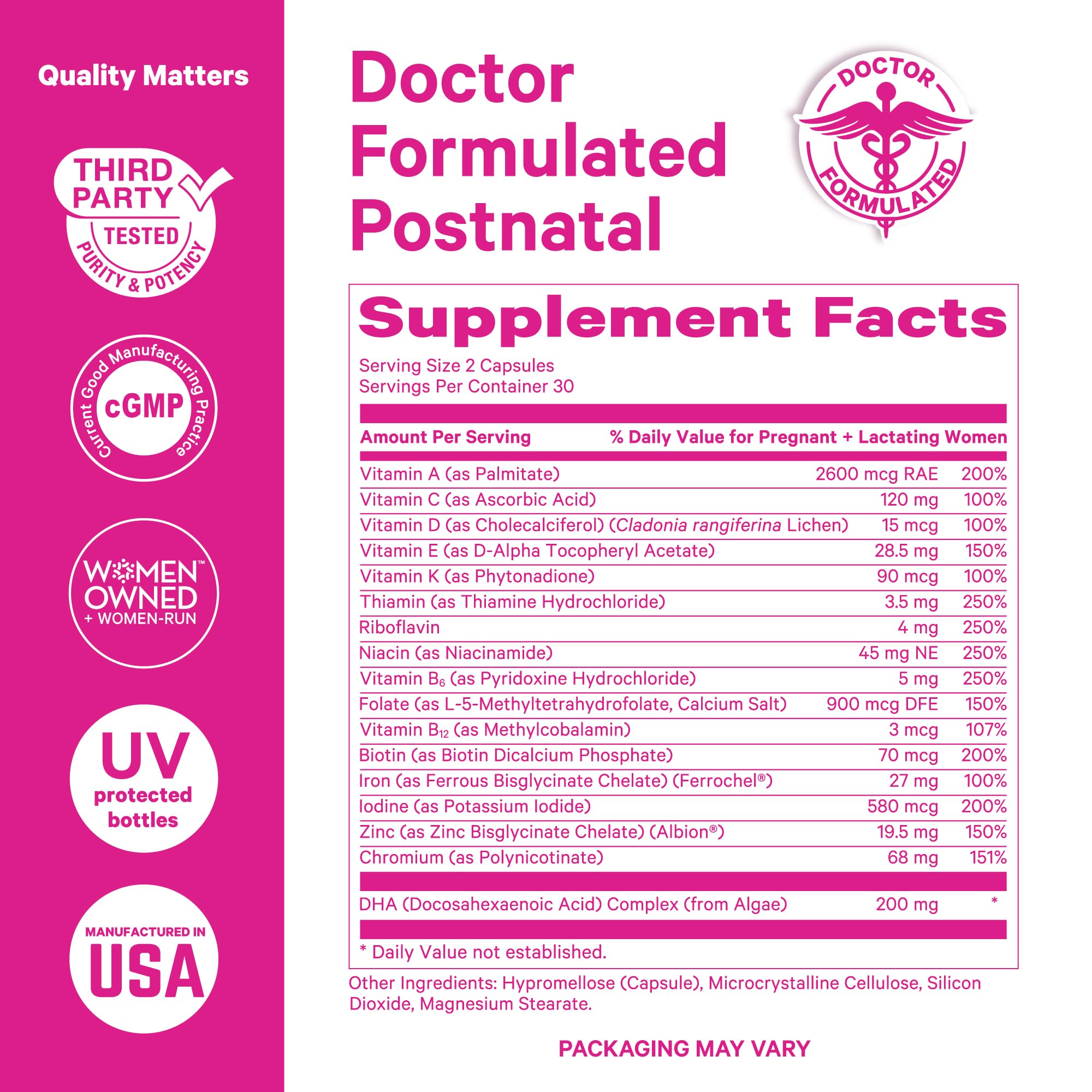 Breastfeeding moms support with Pink Stork postnatal vitamins