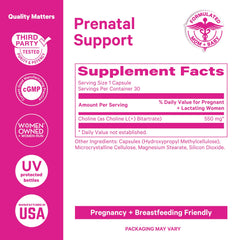 Close-up of Pink Stork Choline label