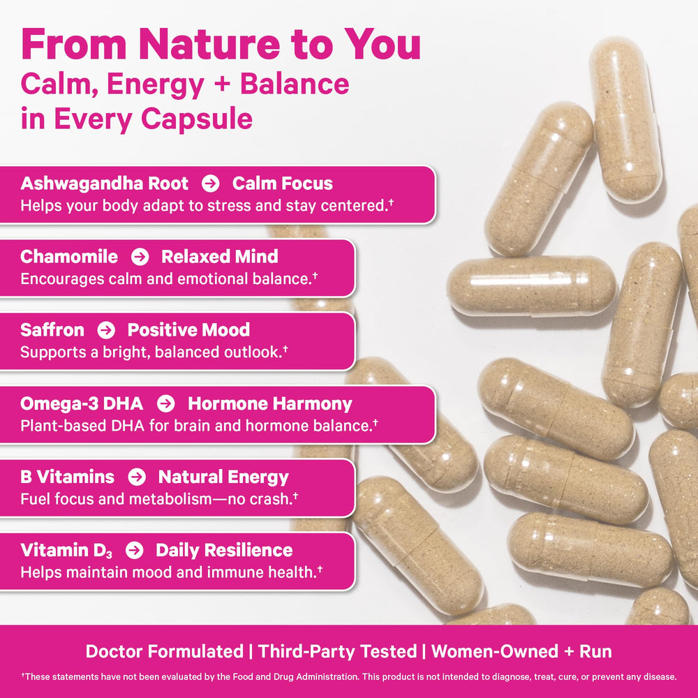 Cortisol Complex capsules featuring Organic Ashwagandha