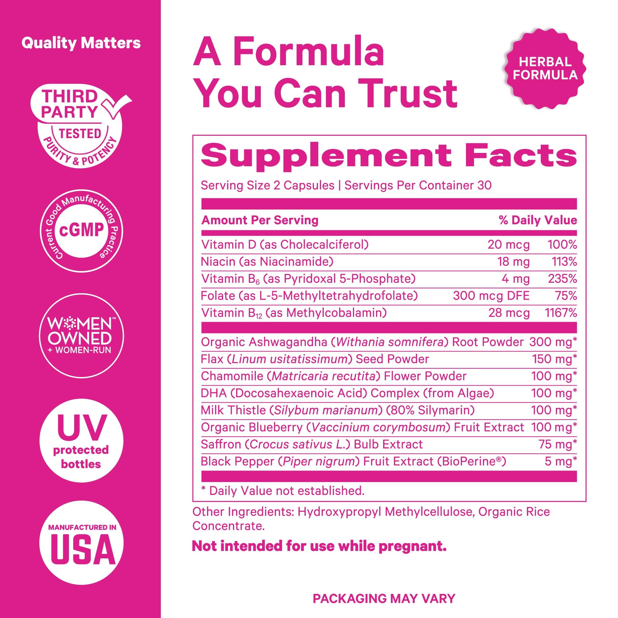 Omega-3 DHA softgels as part of the cortisol support formula