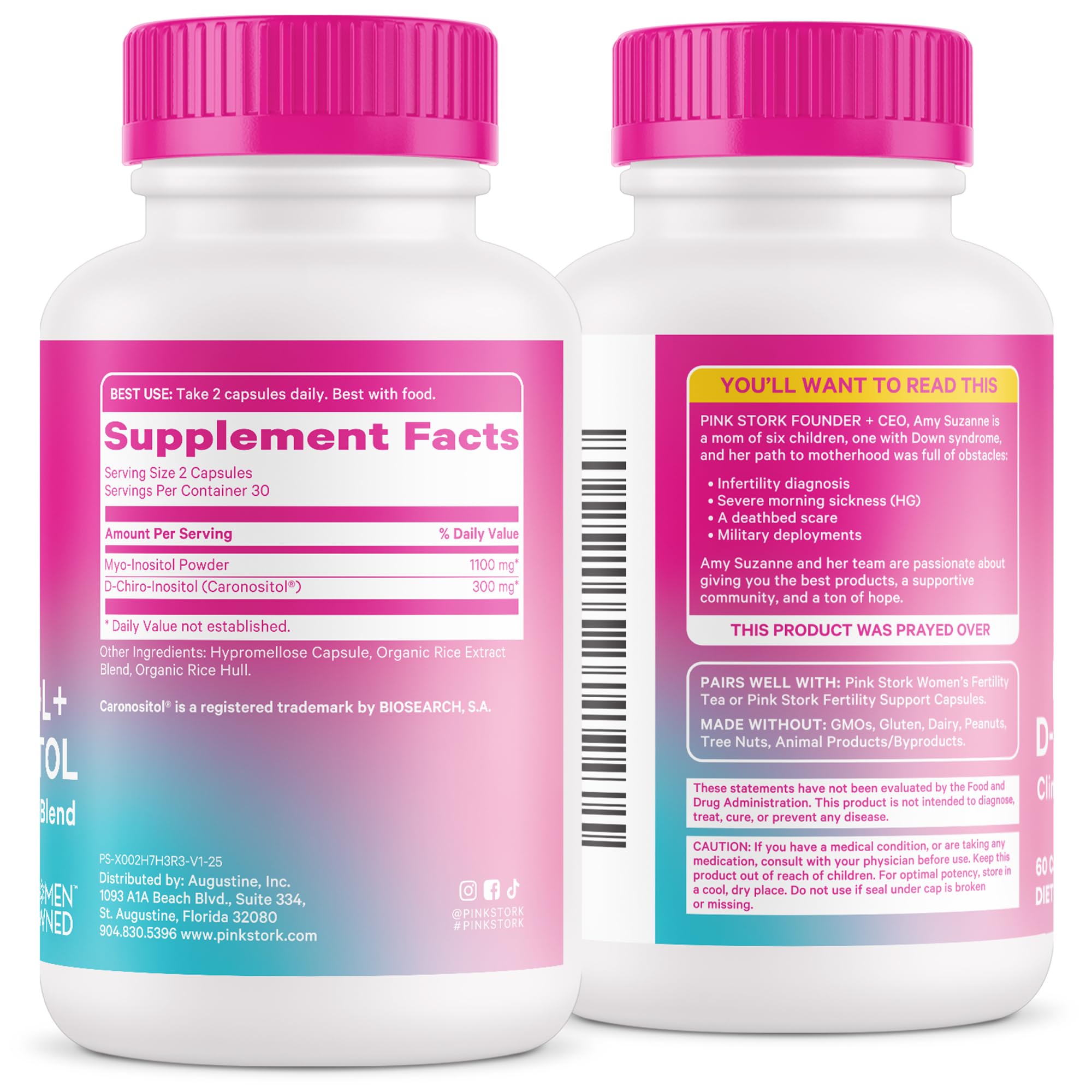 Pink Stork icon emphasizing hormone balance and ovarian function