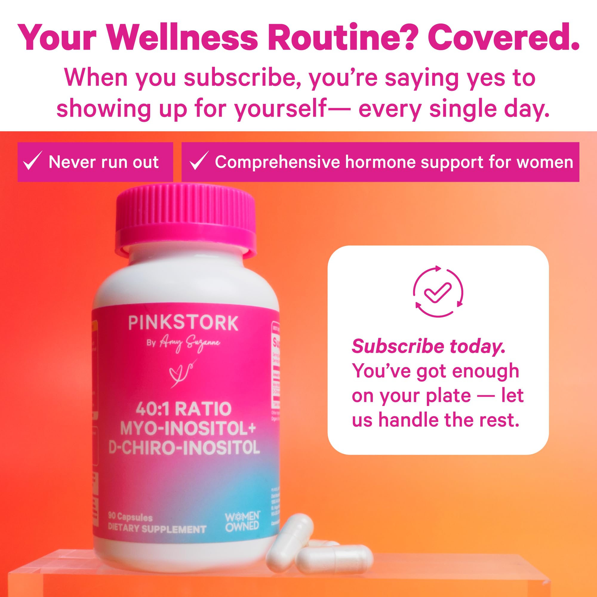 Ovarian health support with Pink Stork Inositol for Women