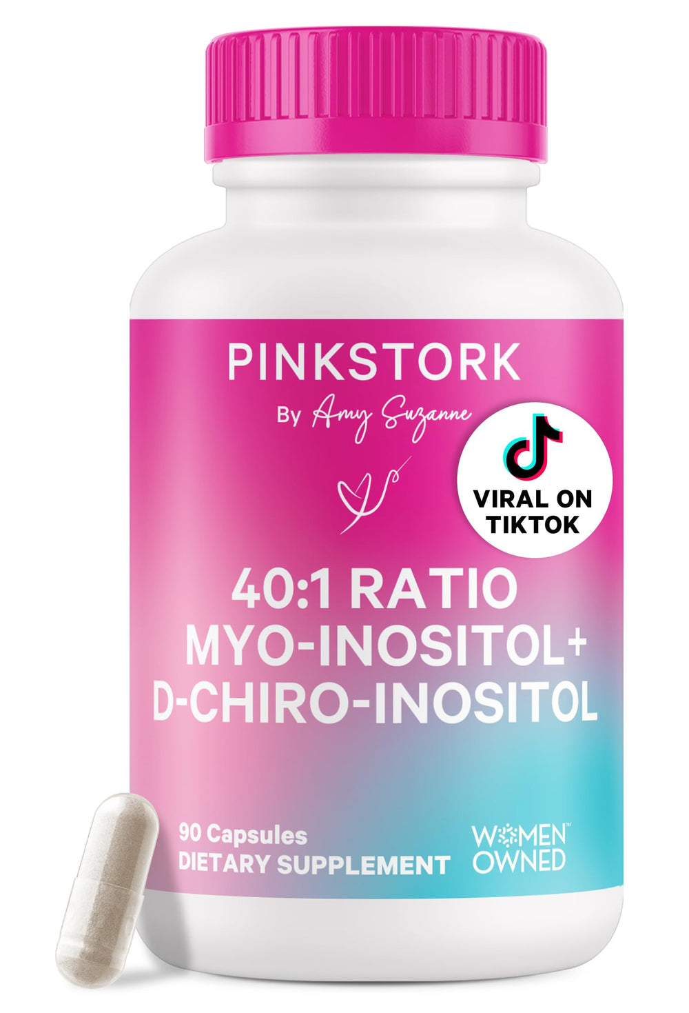 Hero image of Pink Stork Inositol for Women 40:1 Myo-Inositol & D-Chiro — 30 servings