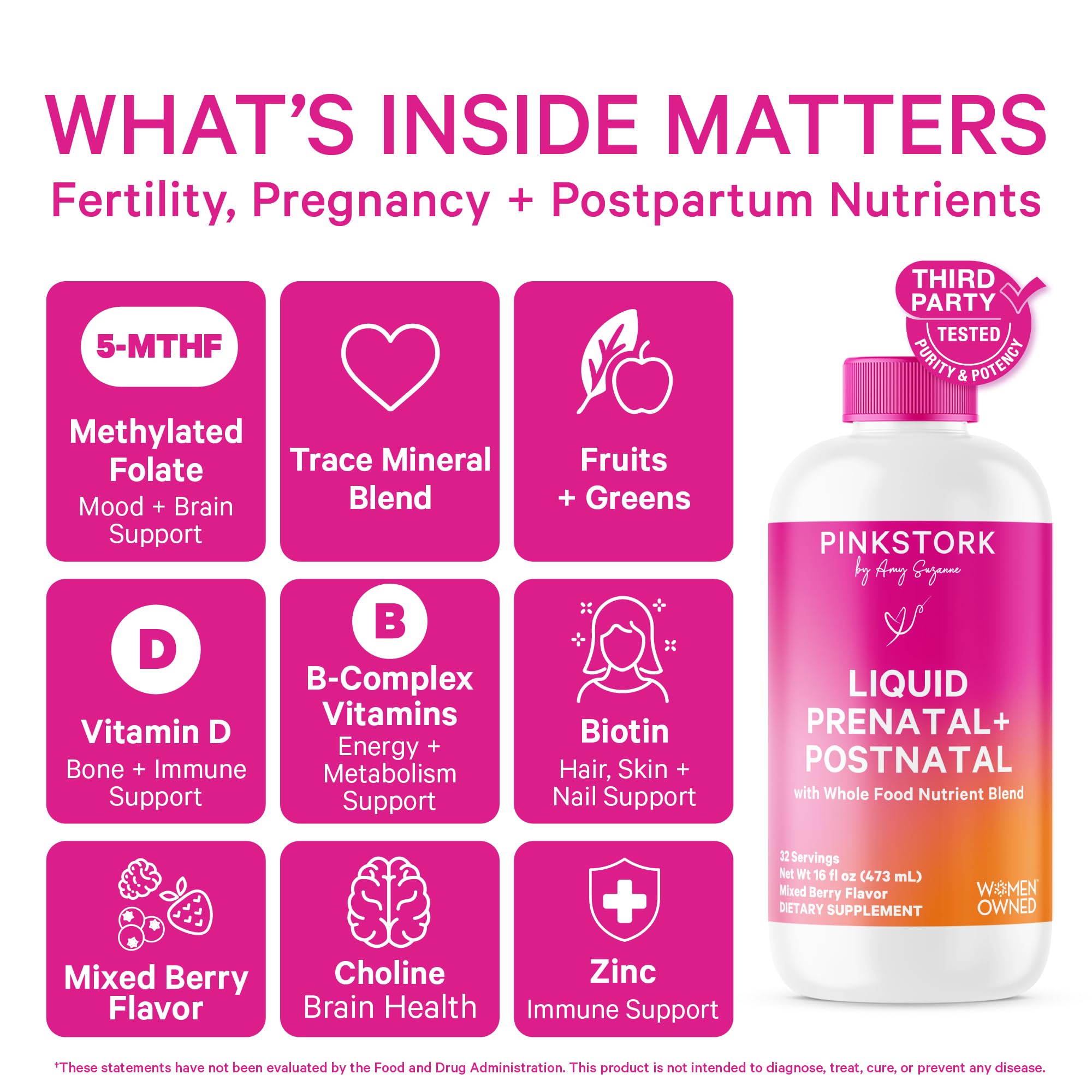 Liquid prenatal vitamin being stirred into a beverage