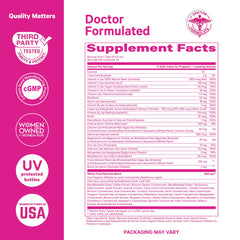 Ingredients in Pink Stork formula featuring elderberries and spinach