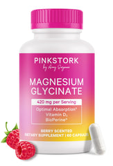 Pink Stork Magnesium Glycinate with Vitamin D Berry Essence bottle