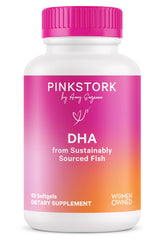 Pink Stork Omega-3 DHA 540 mg bottle with label