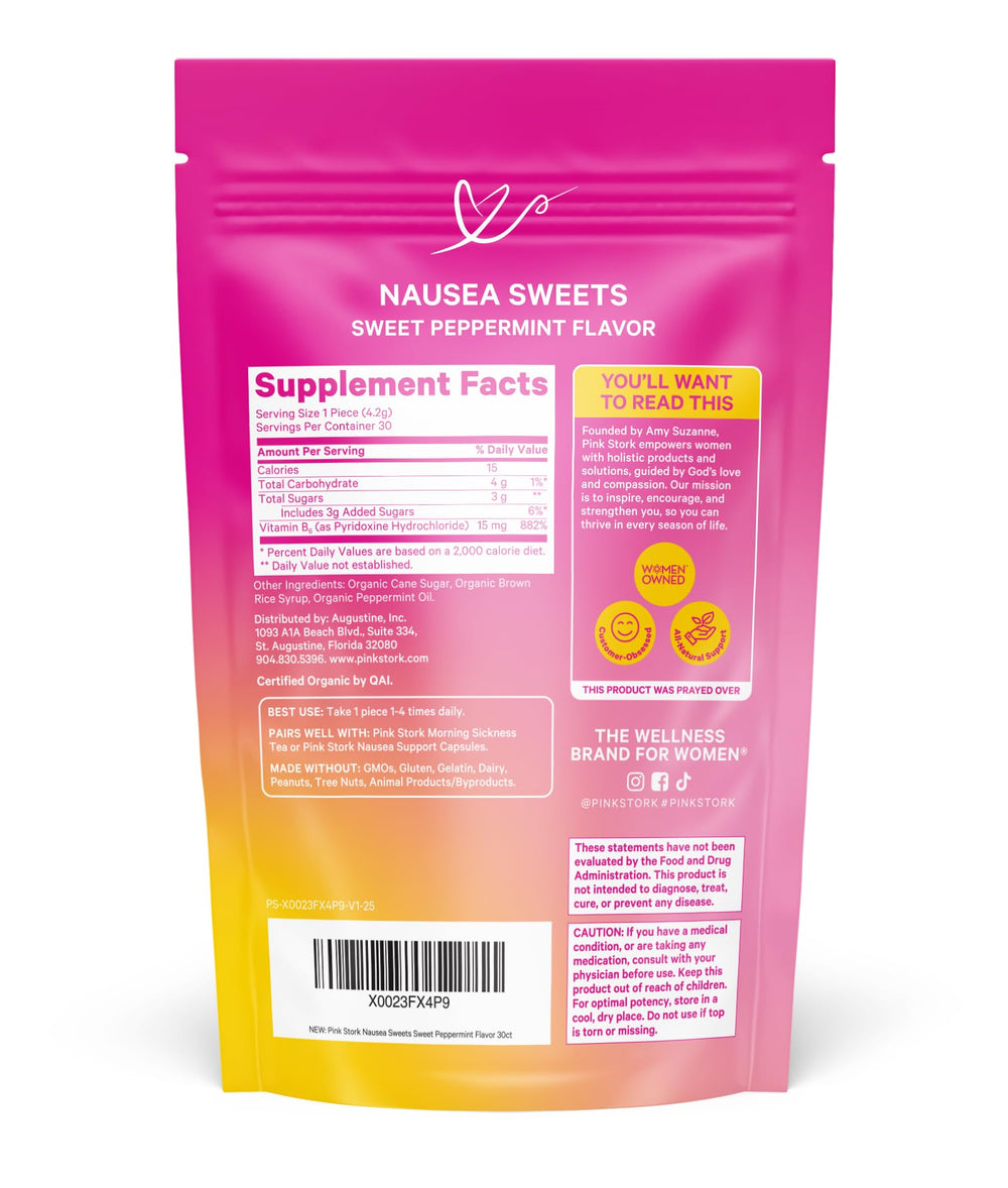Pink Stork Peppermint Sweets breastfeeding-friendly use.