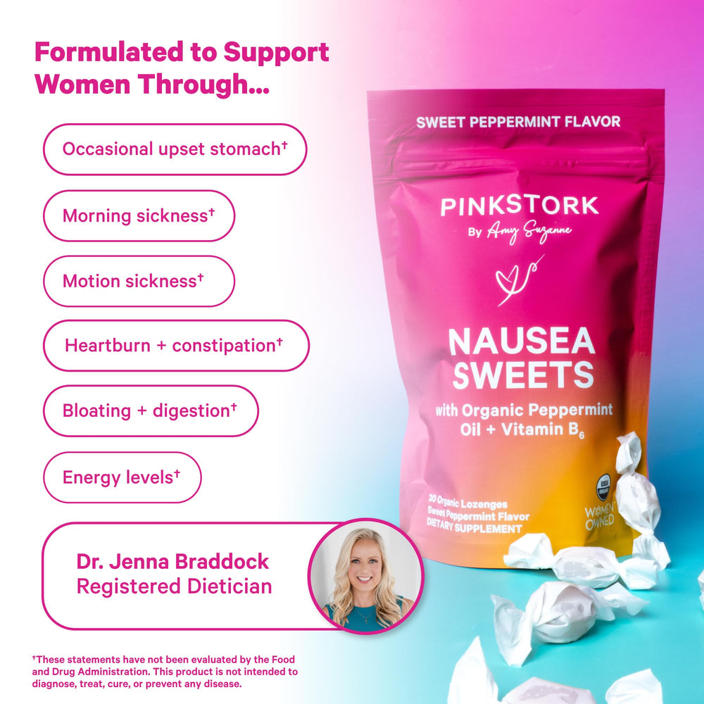 Pink Stork Peppermint Sweets vegan, non-GMO, dairy- and gluten-free.