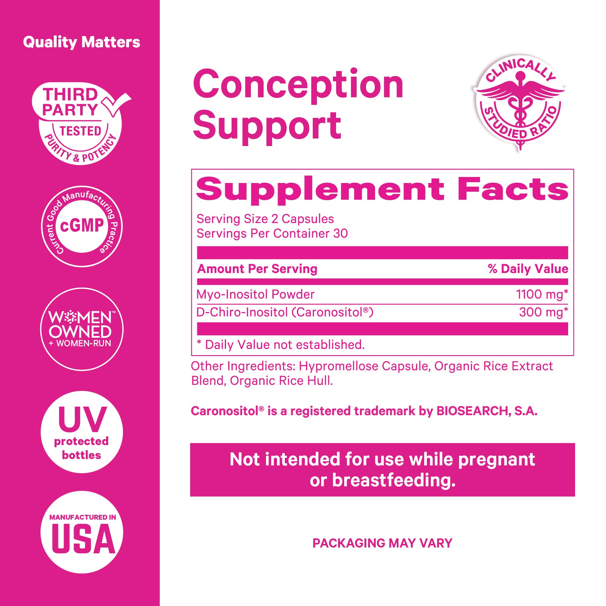 Menstrual regularity and period support with Pink Stork Inositol