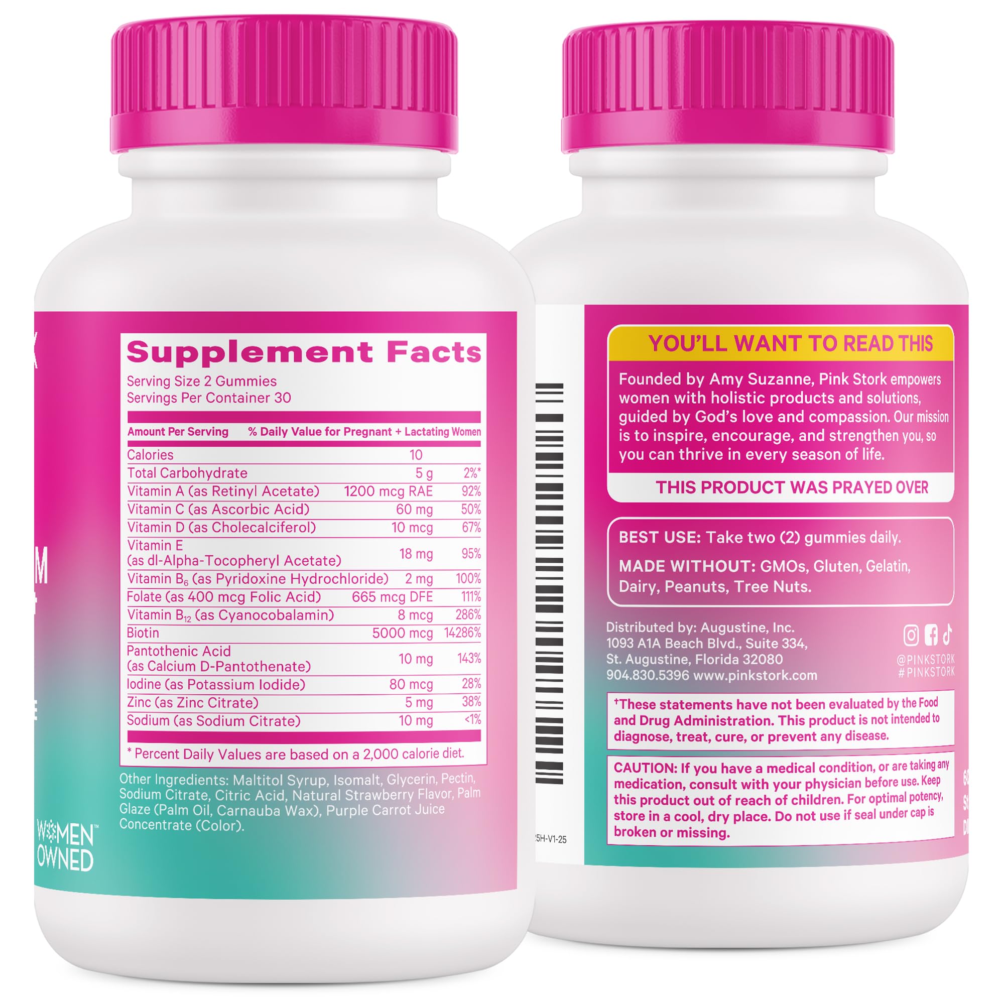 Packaging of Pink Stork Postpartum Hair Loss Gummies
