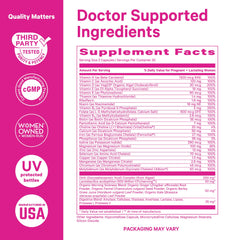 Capsule showing methylated folate, choline, and vegan DHA