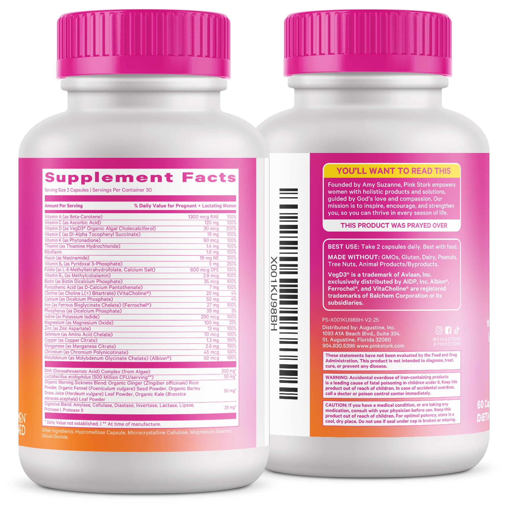Vegan DHA from algae in Pink Stork Prenatal formula