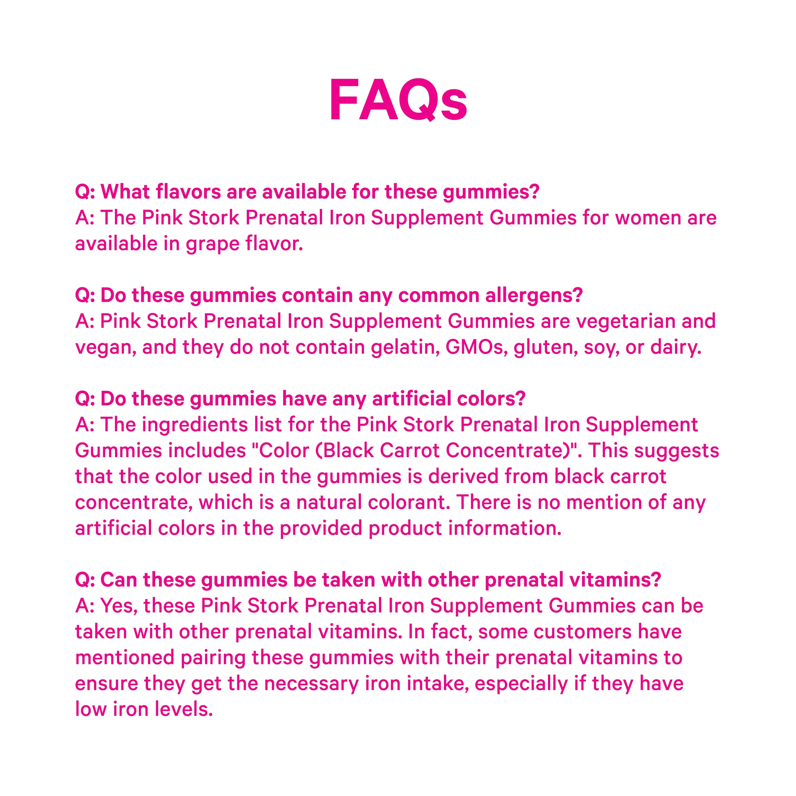 Usage guide for Pink Stork Prenatal Iron Gummies