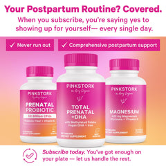 Pregnancy wellness lifestyle image featuring Pink Stork