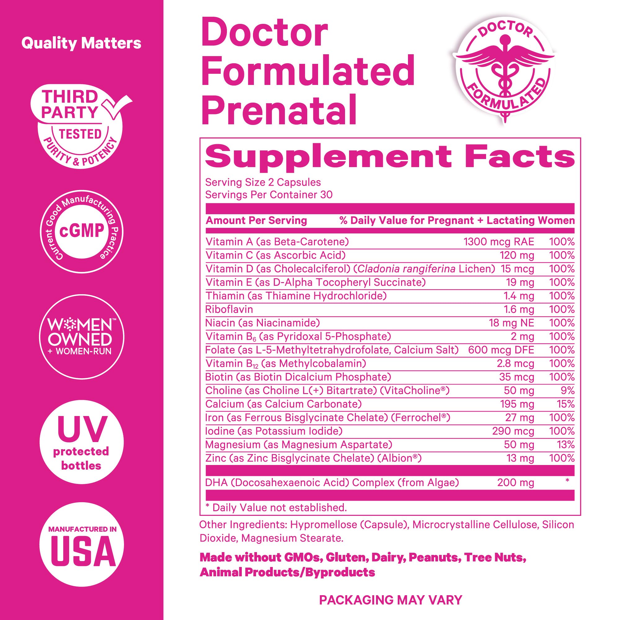 Omega-3 DHA capsule for fetal brain development