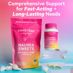Pink Stork vitamins B6 and B12 promote mood-regulation and digestive balance.