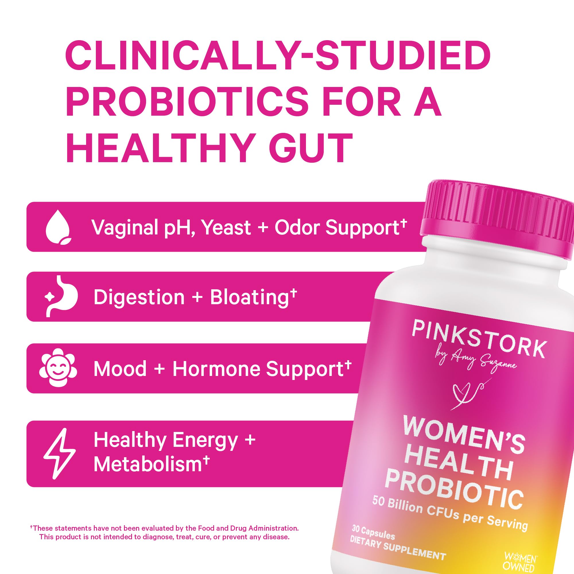 Product label showing 50 Billion CFU and 30 vegan capsules