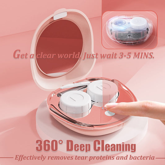 Close-up of the cleaner with built-in mirror and storage case