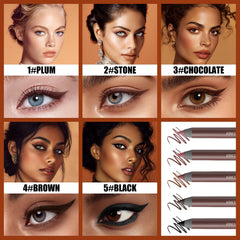 Pinkiou chocolate eyeliner pencil swatch for rich eye depth