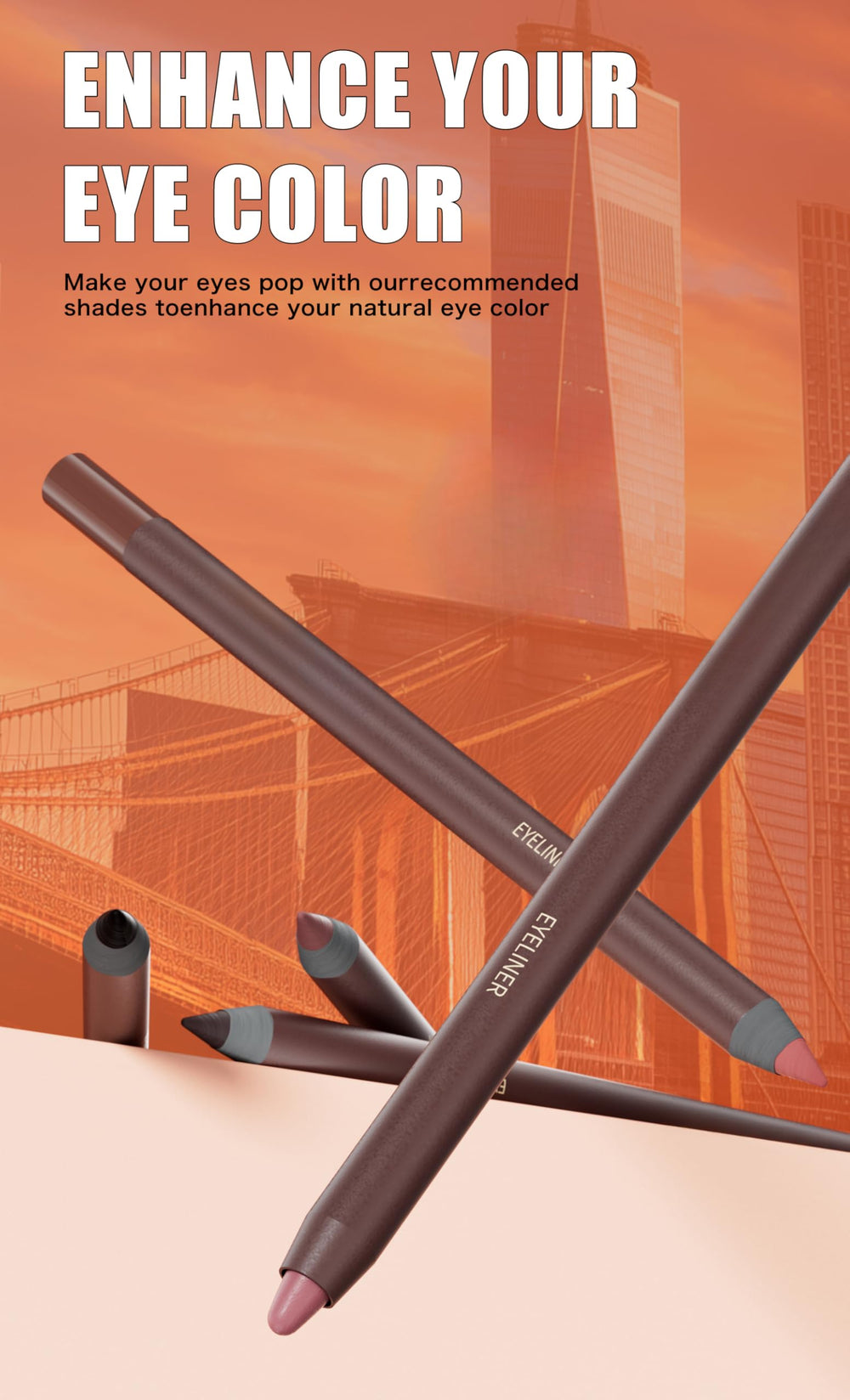 Pinkiou travel-case eyeliner set displayed for on-the-go use