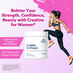 Unflavored creatine monohydrate and collagen peptides powder