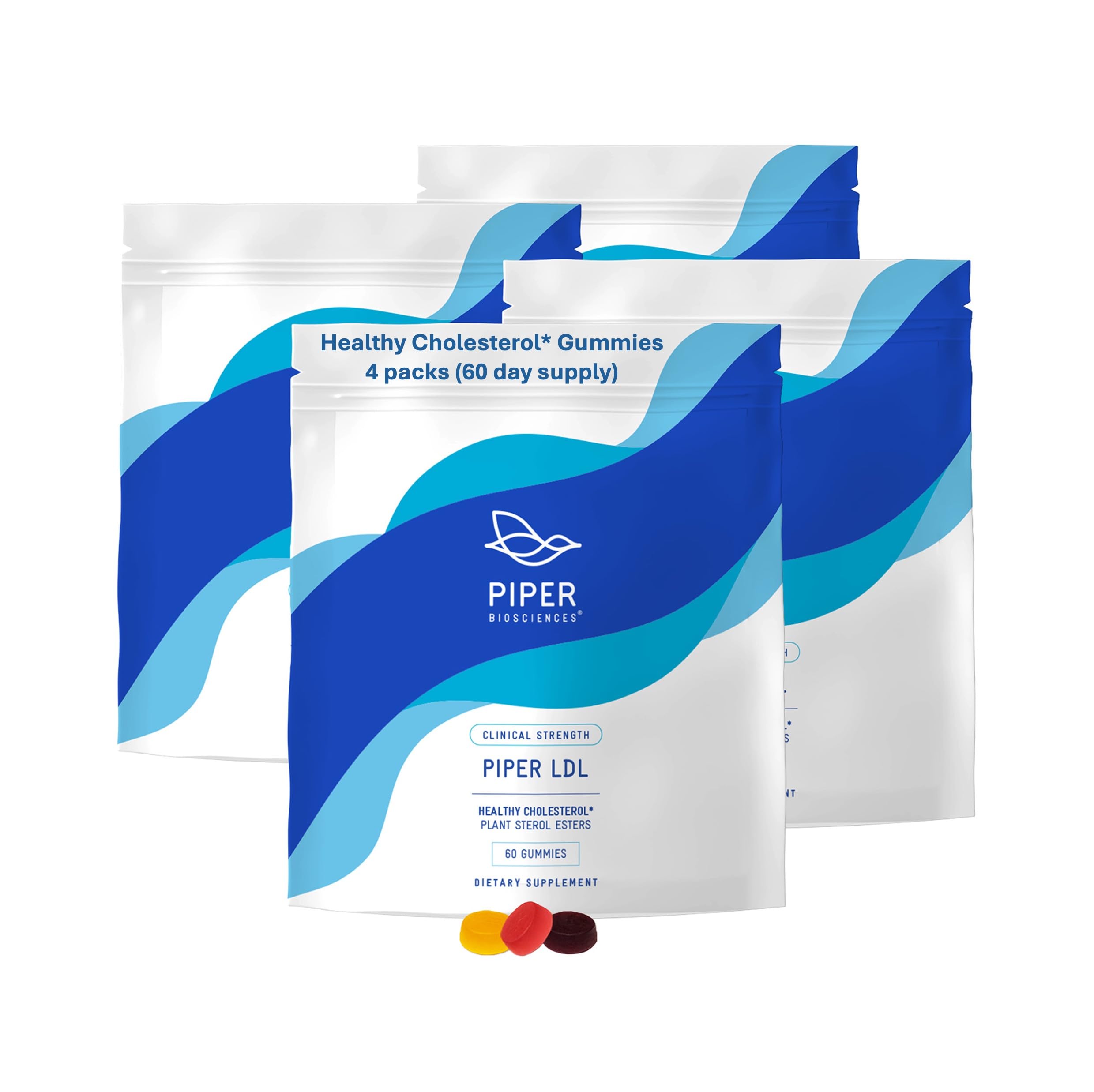 Front packaging of Piper Biosciences Cholesterol Health Gummies