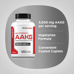 Piping Rock caplets spilled on table illustrating serving size and convenient caplet format