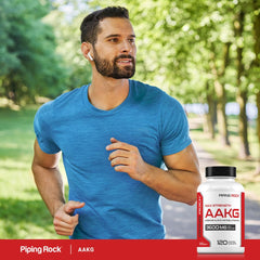 Piping Rock bottle next to gym equipment showing supplement use in active routines