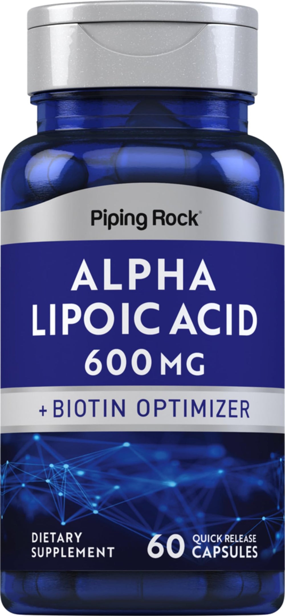 Piping Rock front label showing product name and 600 mg strength for clear identification