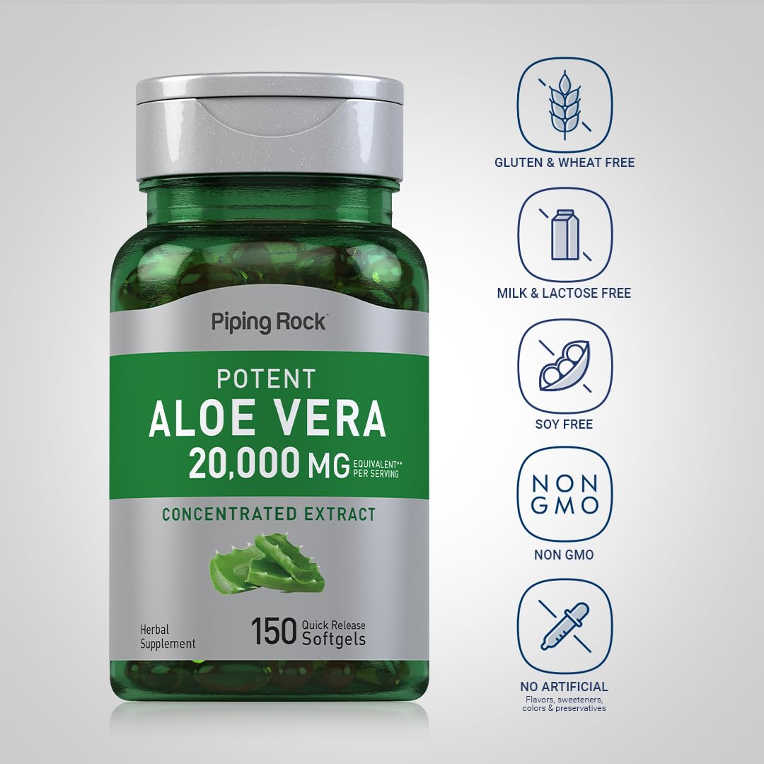 Piping Rock bottle open with softgels spilling, convenient dosing