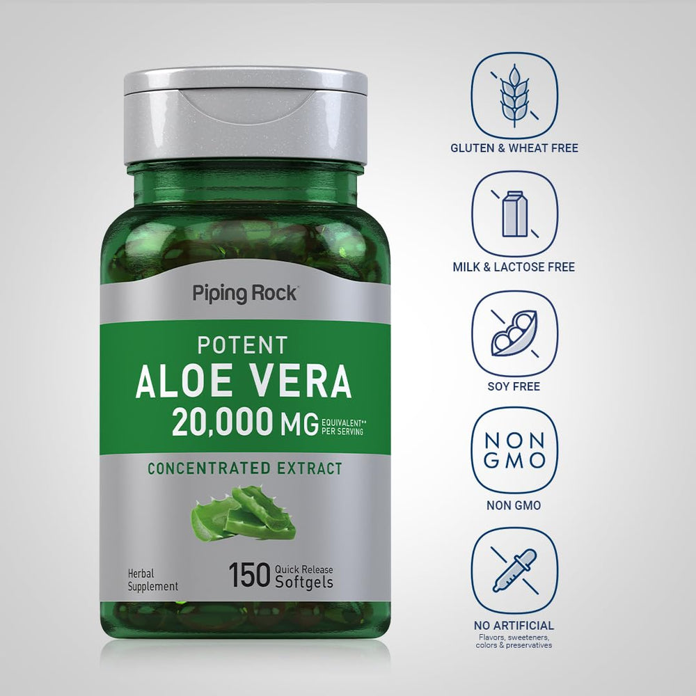 Piping Rock bottle open with softgels spilling, convenient dosing