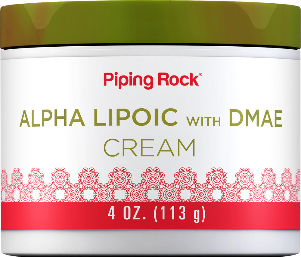 Piping Rock cream front packaging showing the 4 oz jar and benefits