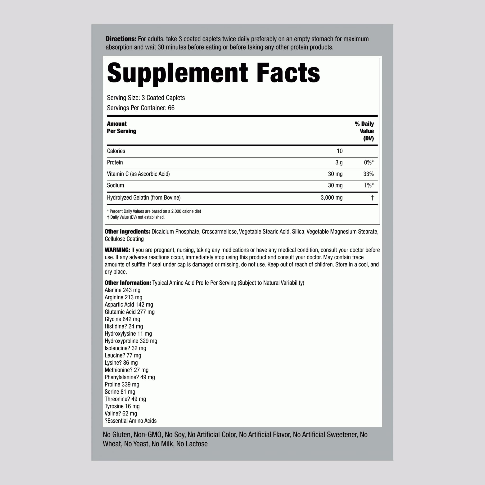 Close-up of coated amino acid caplets