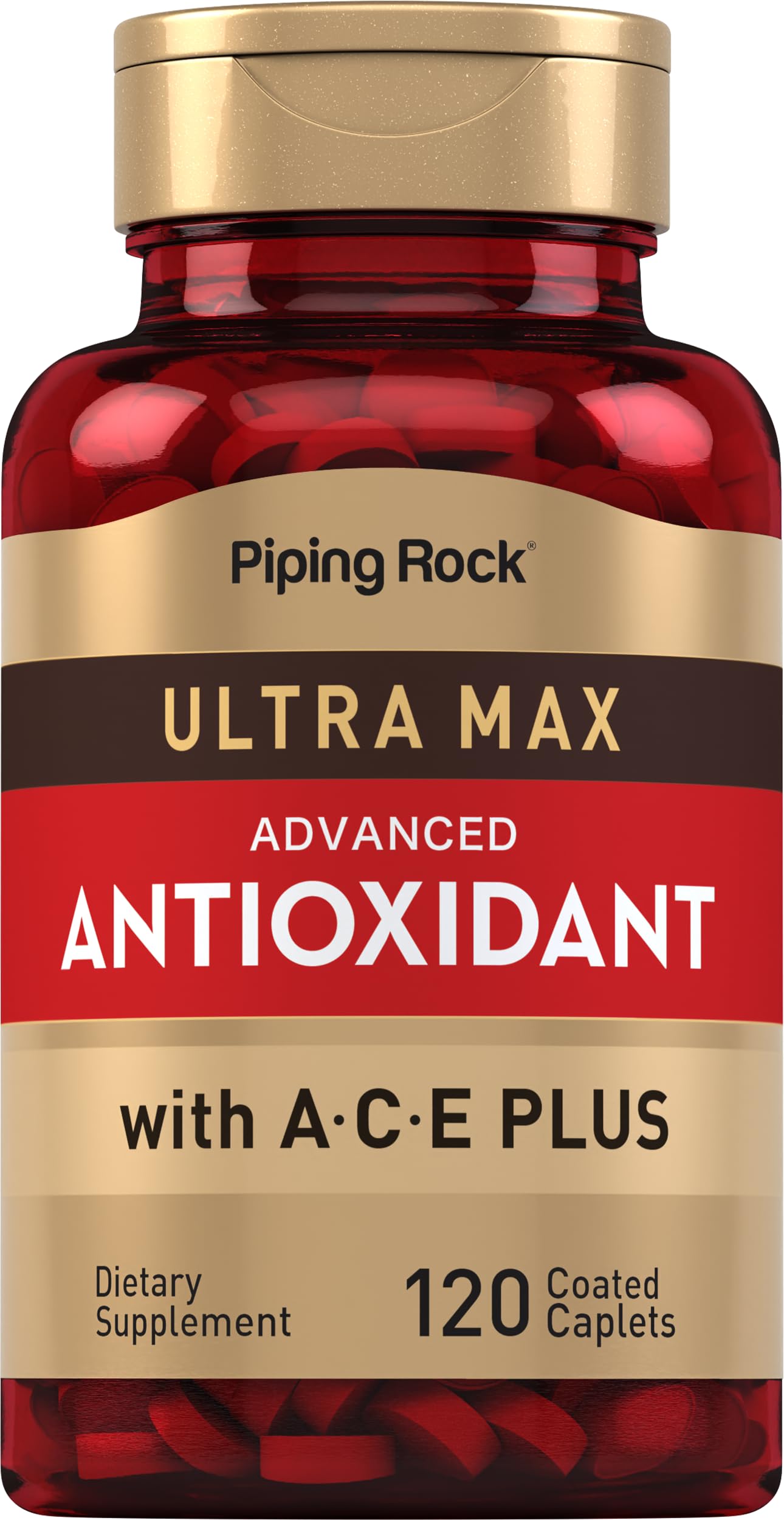 Piping Rock bottle front packaging showing label and benefits