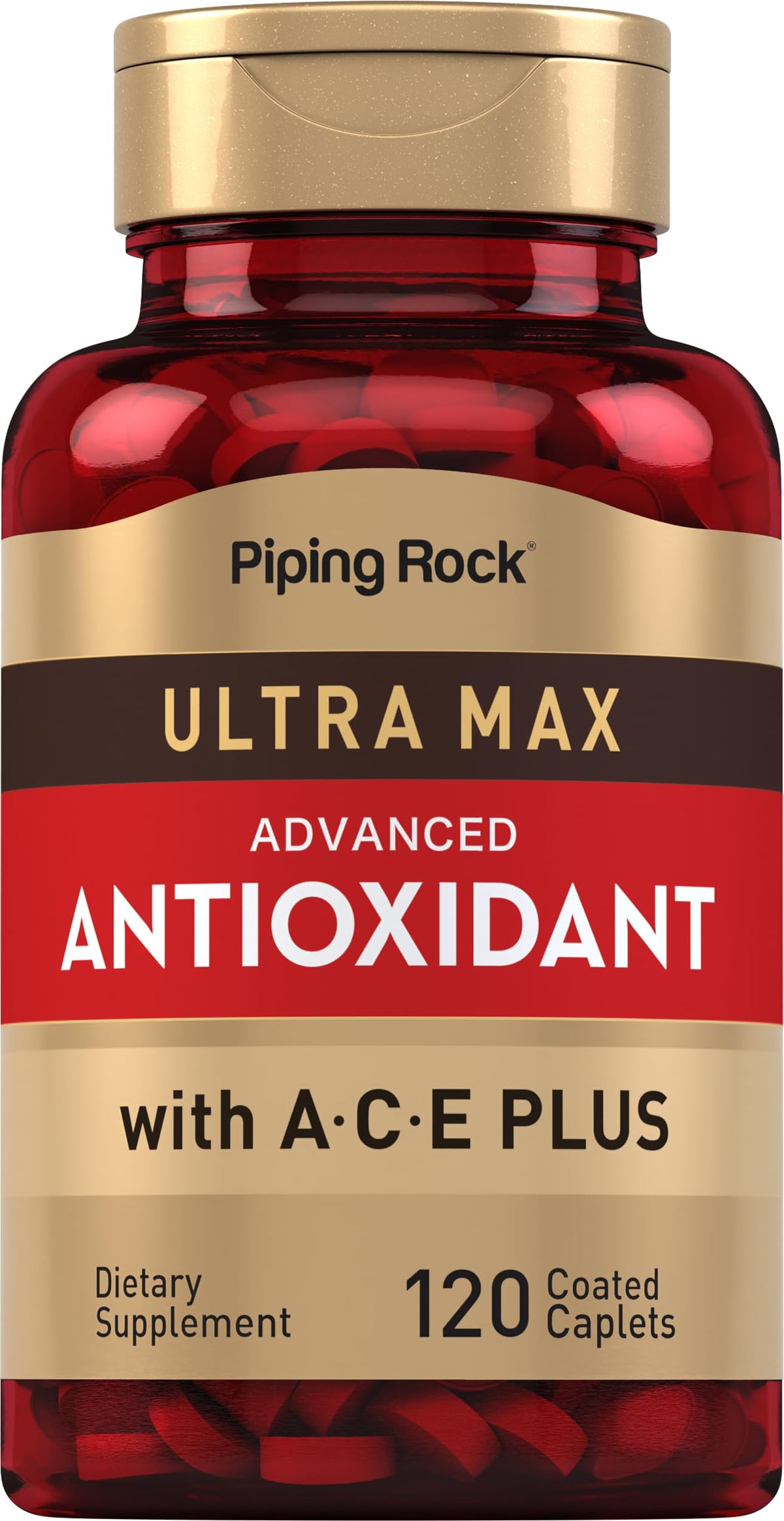 Piping Rock bottle front packaging showing label and benefits