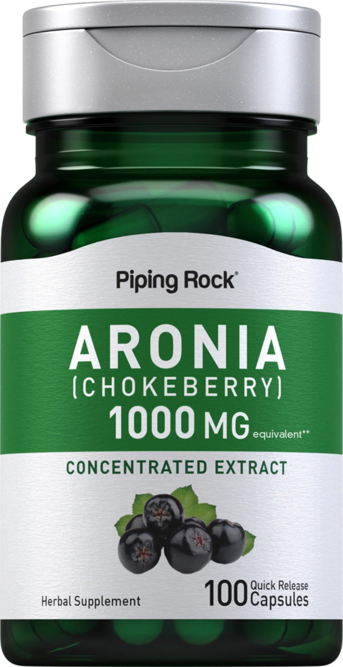 Piping Rock Aronia Berry Capsules bottle front