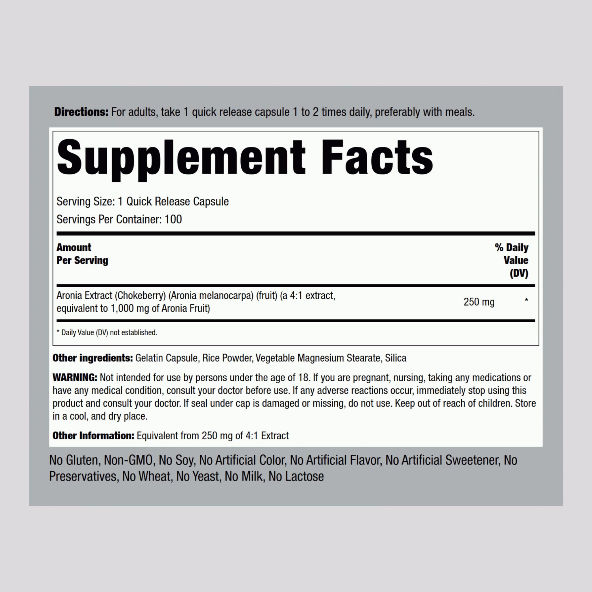 Aronia Berry Extract capsule close-up