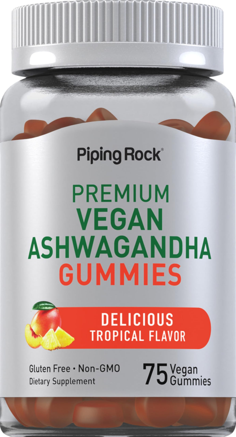 Piping Rock front packaging showing jar and label, clear supplement benefit
